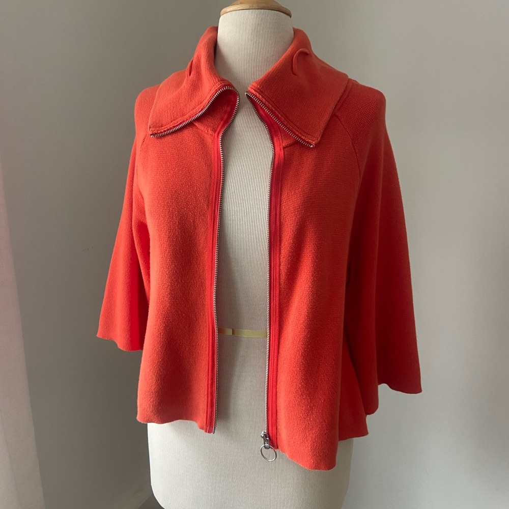 Vibrant Orange Zip-Up Jacket